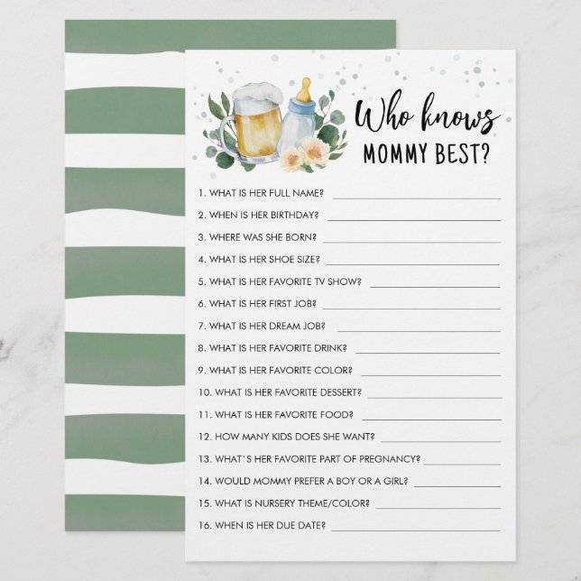 Papier Qui Connaît Maman Le Meilleur Jeu Vert Bébé Brûle (Devant / Derrière)