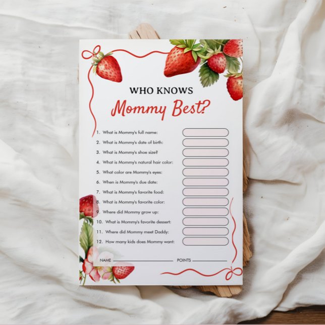 Papier Qui connaît maman le mieux | Jeu baby shower (Créateur téléchargé)