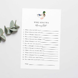 Papier Qui connaît maman meilleur Baby shower de canard j