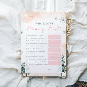 Papier Qui connaît maman meilleur Baby shower jeu