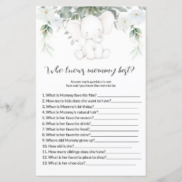 Papier Qui connaît maman meilleur Baby shower Jeux