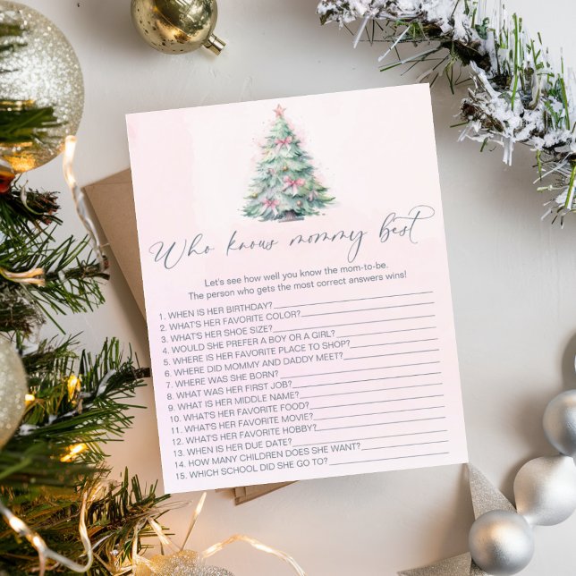 Papier Qui connaît maman meilleur baby shower rose d'hive (Créateur téléchargé)