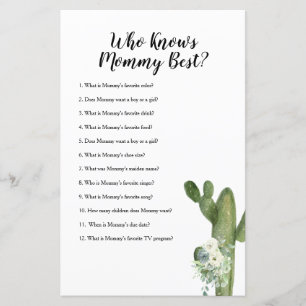 Papier Qui Connaît Maman Meilleur Jeu Cactus Floral