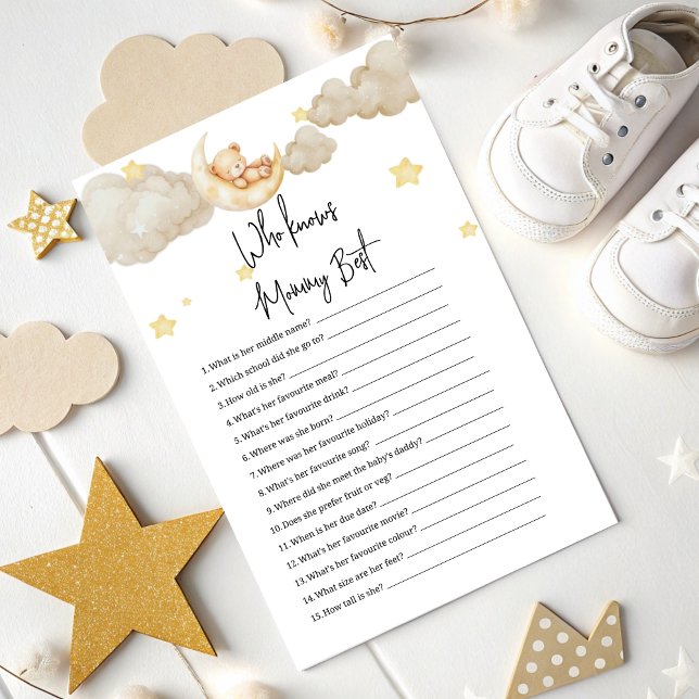 Papier Qui connaît maman meilleur jeu sur la lune bébé mo (Créateur téléchargé)