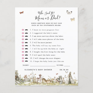 Papier Qui L'A Dit   Jeu Baby shower