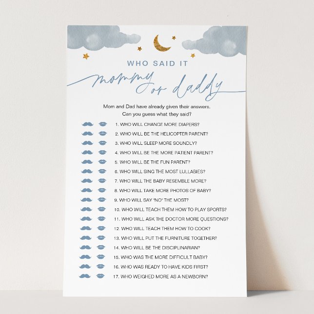 Papier Qui l'a dit maman ou papa bébé jeu Twinkle Star (Créateur téléchargé)