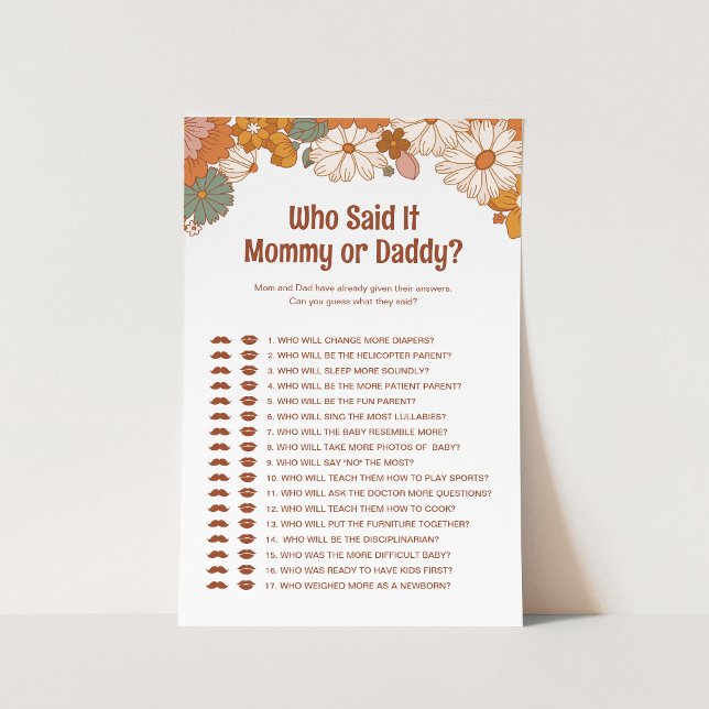 Papier Qui L'A Dit Super Baby shower Jeu (Créateur téléchargé)