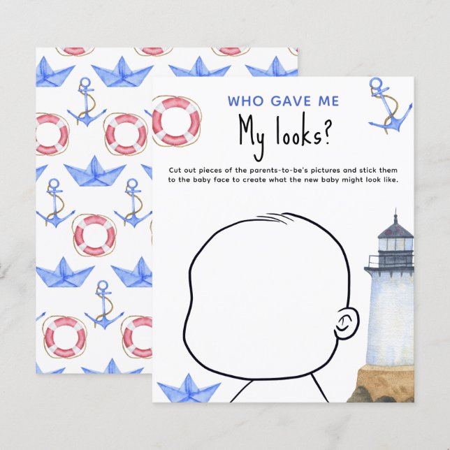 Papier Qui m'a donné Mes regards ? baby shower jeu (Devant / Derrière)