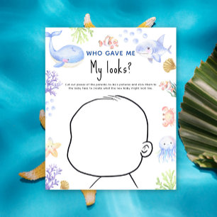 Papier Qui m'a donné mes regards ? Jeu de baby shower océ