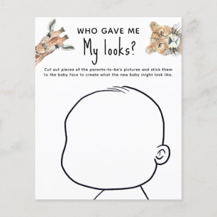 Papier Qui m'a donné Mes regards ? jeu de baby shower sau