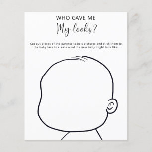 Papier Qui m'a donné mon apparence jeu de baby shower