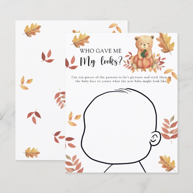 Papier Qui m'a donné mon look baby shower jeu (Devant / Derrière)