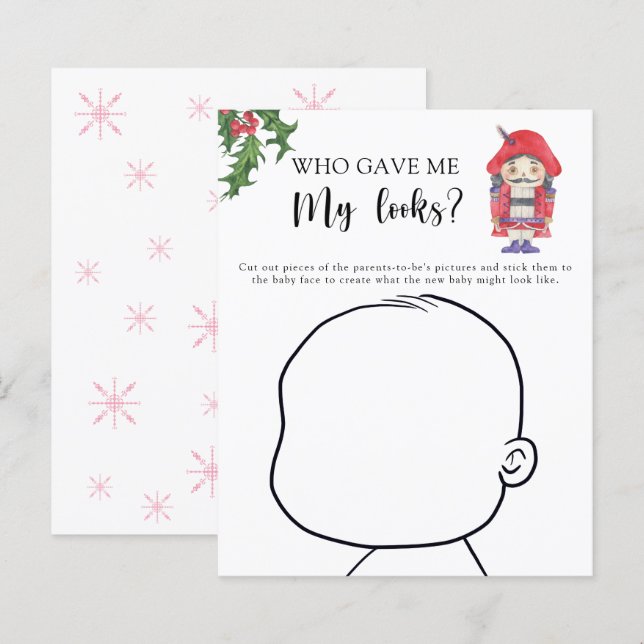 Papier Qui m'a donné mon look baby shower jeu (Devant / Derrière)