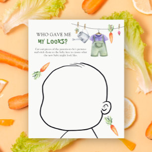 Papier Qui m'a donné mon look baby shower VEGGIE jeu