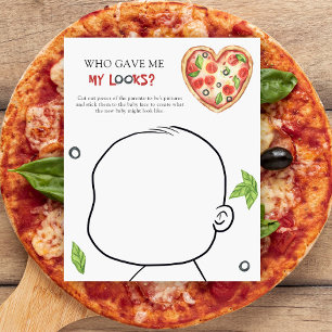 Papier Qui m'a donné mon physique Jeu de baby shower Pizz