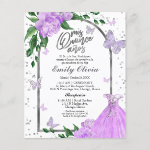 Papier Quinceanera Butterflys Espagne Budget Invitation