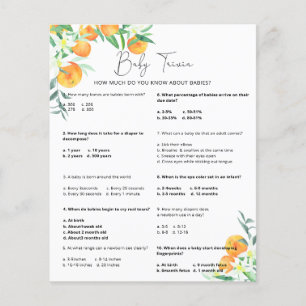 Papier Quiz du bébé mignon   Jeu de baby shower