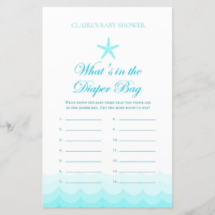 Papier Qu'y a-t-il dans le sac à couches - Baby shower Je