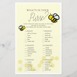 Papier Qu'y a-t-il dans votre sac à main Bee Jaune Baby s