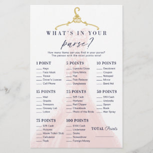 Papier Qu'y a-t-il dans votre sac Elegant Dress Douche Je