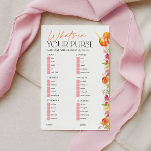 Papier Qu'y a-t-il dans votre sac Mariage Shower Game Spr