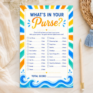 Papier Qu'y a-t-il dans votre sac Sunshine Baby Shower Ga