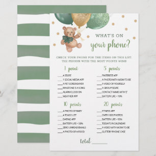 Papier Qu'y a-t-il sur votre téléphone Baby shower Jeu Te