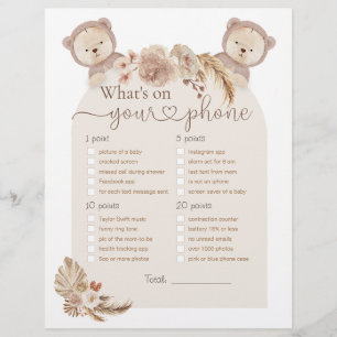 Papier Qu'y a-t-il sur votre téléphone Twins Bear Baby sh