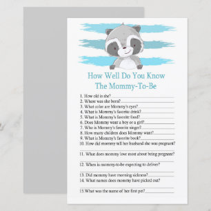 Papier Raccoon Comme vous connaissez bien le baby shower