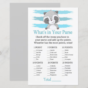 Papier Raccoon Qu'y a-t-il dans votre jeu de porte-monnai