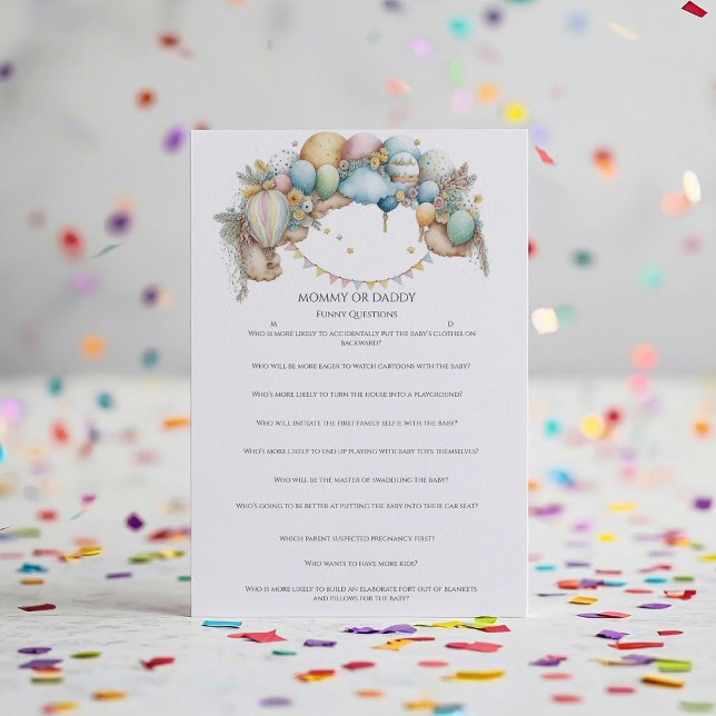 Papier Rainbow Air Balloon Baby shower de devis jeu (Créateur téléchargé)