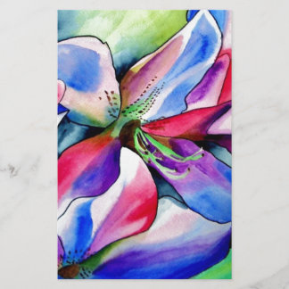 Papier Rainbow Azalea fleur aquarelle originale