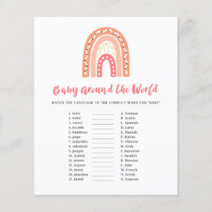 Papier Rainbow Baby shower Baby autour du monde jeu