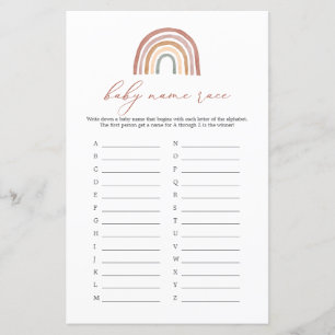 Papier Rainbow Baby shower Nom Course Jeu