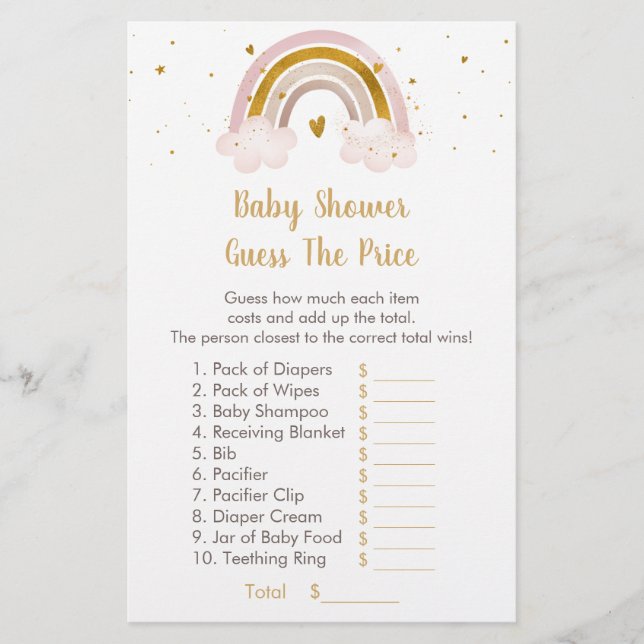 Papier Rainbow Neutral Gold Pastel Devinez Le Jeu De Prix (Devant)