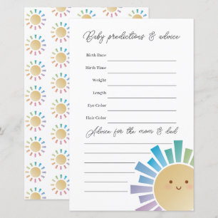 Papier Rainbow Sunshine Baby shower Guessin