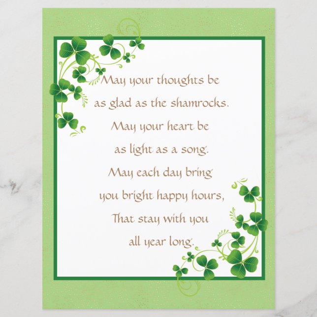 Papier Ravi De Voir Le Scrapbook Irlandais Shamrock De Bé (Devant)