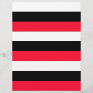 Papier Rayures rouges, noires et blanches