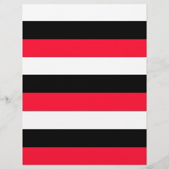 Papier Rayures rouges, noires et blanches (Devant)