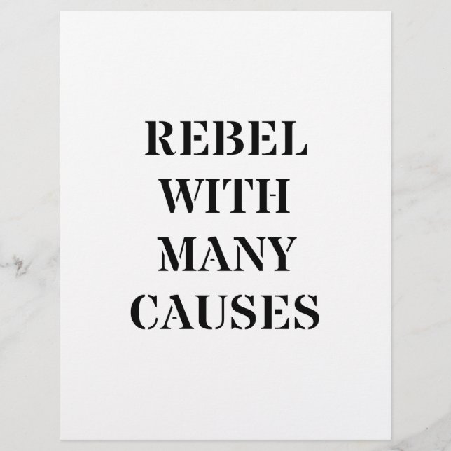 Papier Rebel avec de nombreuses causes (Devant)