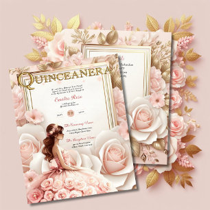 Papier Réception de la cérémonie de la Quinceanera rose v
