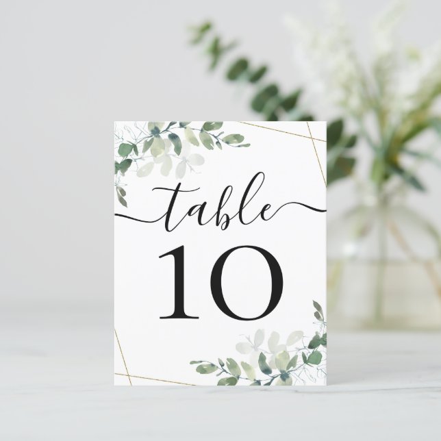 Papier Réception de mariage BUDGET Eucalyptus Numéro de t (Debout devant)