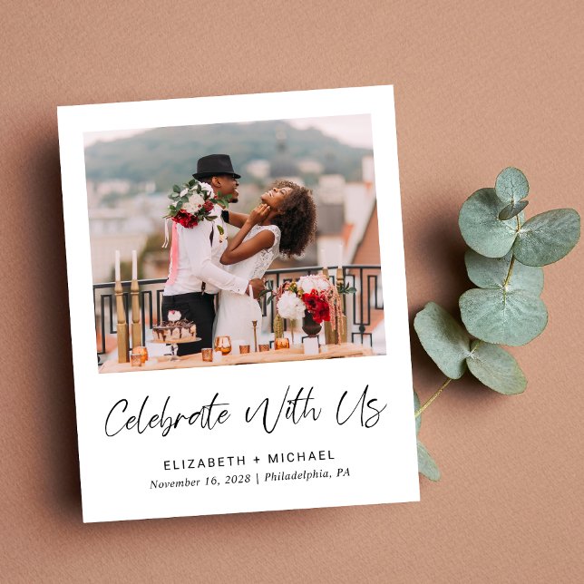 Papier Réception de mariage budgétaire Photo Code QR Invi (You said "I do" in an intimate ceremony - now it's time to share your joy with those you hold dear)