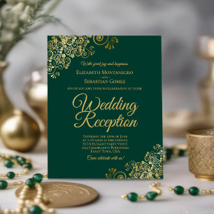 Papier Réception de mariage Emerald & Gold BUDGET Invitat
