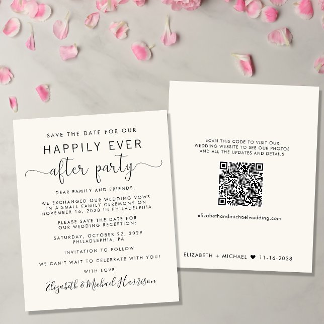 Papier Réception de mariage Enregistrer la date QR Code C (Créateur téléchargé)