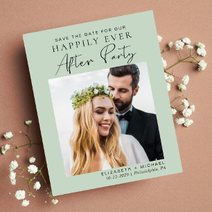 Papier Réception Mariage Sage Photo Moderne Enregistrer L