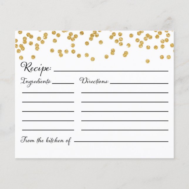 Papier Recette CARD pour la mariée, la mariée et le Weddi (Devant)