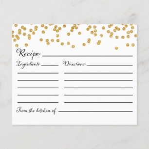 Papier Recette CARD pour la mariée, la mariée et le Weddi