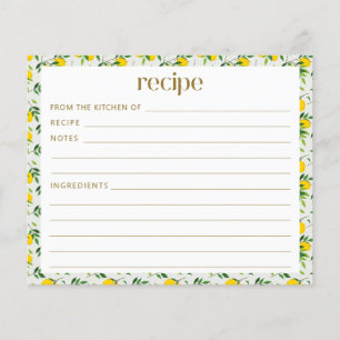 Papier Recette de Baby Shower Bohème de Citron d'Été