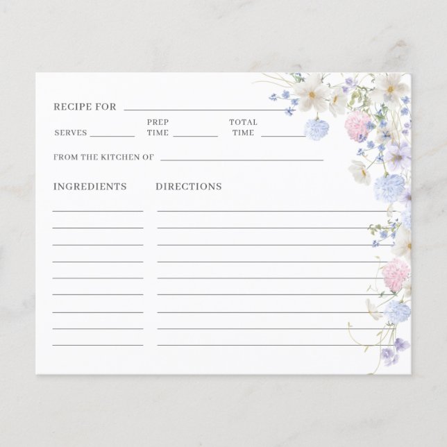Papier Recette de Fête des mariées Fleur sauvage rose vio (Devant)